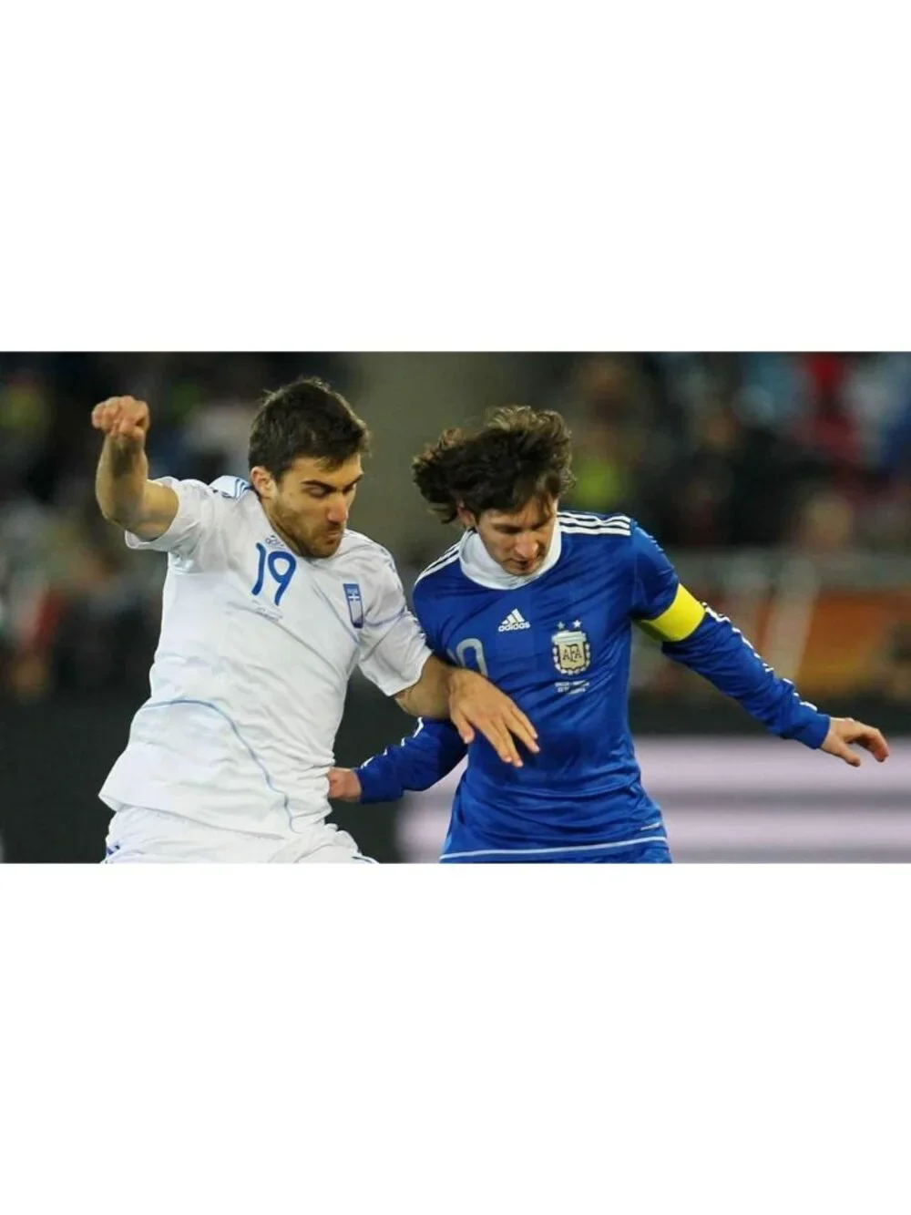 Messi Argentina 2010 WORLD CUP Away Soccer Jersey L SKU# P47053